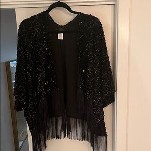 House of Harlow 1960 Black Sequin Cape